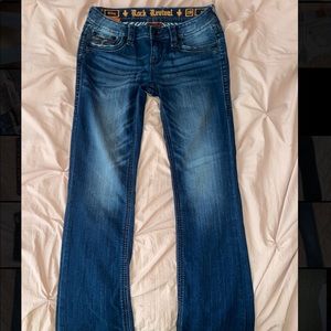 Womens Rock Revival Bootcut Jeans Size 28